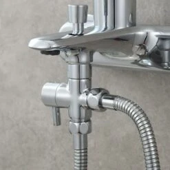 Adattatore Per Valvola Deviatrice Da 1/2 Pollice In Ottone Valvola Deviatrice A 3 Vie Per Doccia A Pioggia E Braccio Doccia Cromato. -Stile Bagno 95525770 3