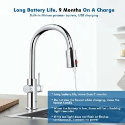 Rubinetto A Risparmio Intelligente USB, Rubinetto A InITarossi Per Lavello Dell'acqua Con Sensore Automatico Touchless Per Cucina, Bagno, Ristorante, Scuola -Stile Bagno 95526830 4