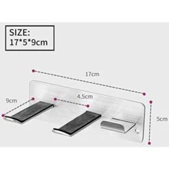 Porta Asciugacapelli, Porta Asciugacapelli A Parete Adesivo Impermeabile In Acciaio Inossidabile -Stile Bagno 95527247 3