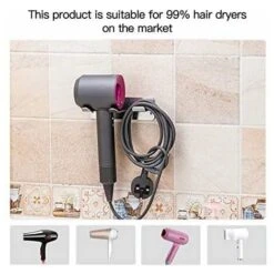 Porta Asciugacapelli, Porta Asciugacapelli A Parete Adesivo Impermeabile In Acciaio Inossidabile -Stile Bagno 95527247 4