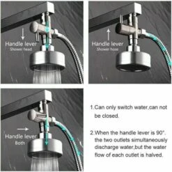 G 1/2 Soffione Doccia In Ottone Massiccio Valvola Deviatrice A 3 Vie Valvola Deviatrice/Adattatore Deviatore Doccia/Valvola Nichel Spazzolato Dsf007Na Cromo Dsf007 Dsf007 -Stile Bagno 95769468 4