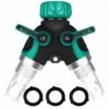 Sdoppiatore Per Tubo Da Giardino, Distributore 3/4 In Lega Di Zinco Con 2 Uscite Valvola, Flusso D'acqua Regolabile E Bloccabile Con 2 Connettori E 3 Rondelle