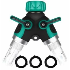 Sdoppiatore Per Tubo Da Giardino, Distributore 3/4 In Lega Di Zinco Con 2 Uscite Valvola, Flusso D'acqua Regolabile E Bloccabile Con 2 Connettori E 3 Rondelle