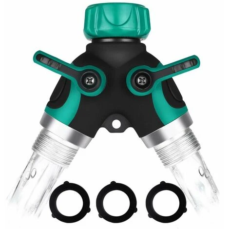 Sdoppiatore Per Tubo Da Giardino, Distributore 3/4 In Lega Di Zinco Con 2 Uscite Valvola, Flusso D'acqua Regolabile E Bloccabile Con 2 Connettori E 3 Rondelle 1 Sdoppiatore Per Tubo Da Giardino, Distributore 3/4 In Lega Di Zinco Con 2 Uscite Valvola, Flusso D'acqua Regolabile E Bloccabile Con 2 Connettori E 3 Rondelle
