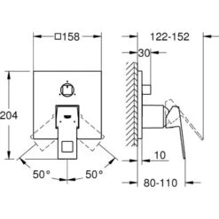 Grohe GRO-24094000 Miscelatore Monocomando A 3 Vie, Cromo -Stile Bagno 95803709 3