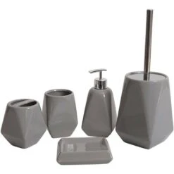 Nova Set Di Accessori Da Bagno Dal Design Elegante Disponibili In Vari Colori Colore : Grigio