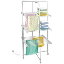 Stendibiancheria A Torre Elettrico 300W Stendino Asciugabiancheria Pieghevole