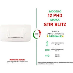 Placca Nuova 12 PHD Bianca Per Cassetta Incasso Stir Blitz -Stile Bagno 96105004 3