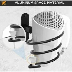 Supporto Per Asciugacapelli Da Bagno Supporto Per Strumenti Per La Cura Dei Capelli Montaggio A Parete (nero) -Stile Bagno 96204058 5