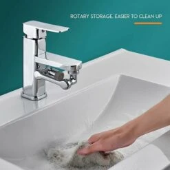 Prolunga Rubinetto Girevole Universale, Braccio Robotico Rotante Grandangolare, Rubinetto Filtro Antispruzzo Universale, Rubinetto Con 2 Modalità Di Uscita Dell'acqua (doppia Modalità) -Stile Bagno 96237015 4