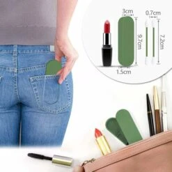 LITZEE Tampone Di Cotone Tampone Di Cotone Riutilizzabile, Tampone Ecologico A Doppia Faccia Per La Pulizia Dell'orecchio Tampone Cosmetico Con Custodia (verde) -Stile Bagno 96298599 5