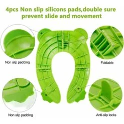 LITZEE Riduttore WC Sedile WC Per Bambini, Riduttore WC Pieghevole Per Viaggio, Sedile WC Portatile Da Viaggio Con Custodia E Coprisedile WC (Verde) -Stile Bagno 96300513 4