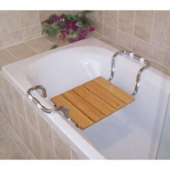 Sedile Per Vasca Larghezza Regolabile In Legno Massello Portata 120 Kg.