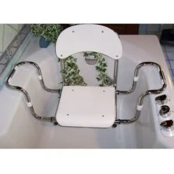 Sedile Per Vasca Con Schienale Larghezza Regolabile Con Seduta In Polipropilene