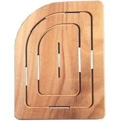 Pedana Doccia In Legno Marino 74 X 55 Cm Stondato Lato Sinistro Per Piatto Doccia 70 X 90