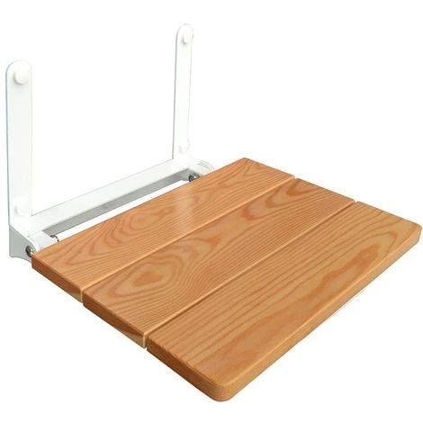 Sedile Doccia A Parete Pieghevole 32 X 35 Seduta In Legno Massello Di Larice. 1 Sedile Doccia A Parete Pieghevole 32 X 35 Seduta In Legno Massello Di Larice.