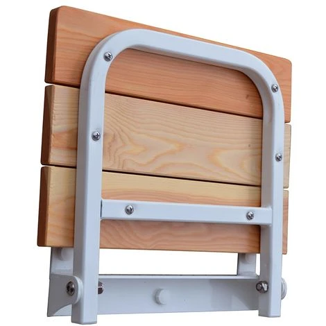 Sedile Doccia A Parete Pieghevole 32 X 35 Seduta In Legno Massello Di Larice. 2 Sedile Doccia A Parete Pieghevole 32 X 35 Seduta In Legno Massello Di Larice. - immagine 2