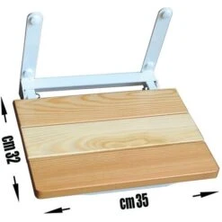 Sedile Doccia A Parete Pieghevole 32 X 35 Seduta In Legno Massello Di Larice. 9 Sedile Doccia A Parete Pieghevole 32 X 35 Seduta In Legno Massello Di Larice. -Stile Bagno 9633026 5