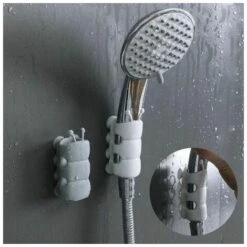 Supporto Per Soffione Doccia, Ventosa In Silicone Senza Perforazione, Supporto Per Montaggio A Parete Per Soffione Doccia, Nessun Trapano Necessario Per Marmo, Vetro, Metallo, Ceramica (bianco) -Stile Bagno 96332260 4