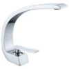Rubinetto Lavabo Moderno Tipo Nordico Con Linee Curve Monocomando Cromato