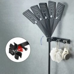 Supporto Per Doccia Universale Con 2 Ganci, Supporto Per Doccia A Parete Regolabile In Lega Di Alluminio, Supporto Per Soffione Doccia Autoadesivo Per Tubo Doccia -Stile Bagno 97074464 3