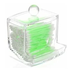 Dispenser Di Cotton Fioc Organizer In Acrilico Porta Dispenser Contenitore Organizer Con Coperchio -Stile Bagno 97075135 4