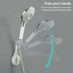 Supporto Per Soffione Doccia A Parete Per Bagno Supporto Per Soffione Doccia Autoadesivo Regolabile A 360 Gradi Con Supporto Per Gancio, Verde -Stile Bagno 97076132 4