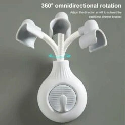 Supporto Per Soffione Doccia A Parete Per Bagno Supporto Per Soffione Doccia Autoadesivo Regolabile A 360 Gradi Con Supporto Per Gancio, Verde -Stile Bagno 97076132 5