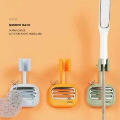 Supporto Per Soffione Doccia Per Bagno Supporto Per Montaggio A Parete Regolabile Supporto Di Ricambio In Plastica Rotante A 360 Gradi Con Gancio, Arancione -Stile Bagno 97078409 4