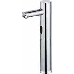 Rubinetto Lavabo Elettronico (alto) L2, Rubinetto Con Sensore Automatico 2 Miscelatori Acqua (Calient E Fredda), Cromo