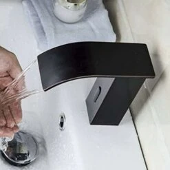 Sensore A Infrarossi Automatico Rubinetto Per Acqua Calda E Fredda Completamente Automatico Rubinetto Per Lavabo A Cascata IR Miscelatore Per Lavabo Da Bagno Beccuccio Alto Ottone Bronzo Lucidato A Ol -Stile Bagno 97221407 3