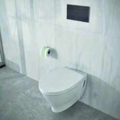Placca Cassetta Wc Oli74 Plus Slim In ABS Nero Matt Con Doppio Scarico -Stile Bagno 97265054 4