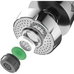 Aeratore Girevole A 360 Gradi Rubinetto Da Cucina Testa 2 Modalità Soffione Doccia Regolabile Spruzzatore Filtro Per Cucina Bagno (corto) -Stile Bagno 97886718 5