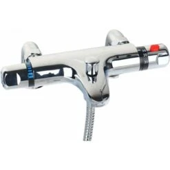 Miscelatore Doccia Termostatico Rubinetto Doccia Termostatico Soffione Esterno Con Bocca Di Erogazione Cromo