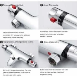 Miscelatore Doccia Termostatico Rubinetto Doccia Termostatico Soffione Esterno Con Bocca Di Erogazione Cromo -Stile Bagno 97886731 4