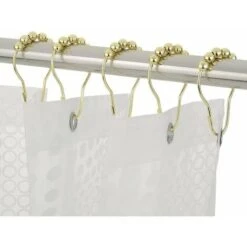 Anelli E Ganci Per Tende Da Doccia In Confezione Da 2, Anelli E Ganci Per Tende Da Doccia In Acciaio Inossidabile Antiruggine - Set Di 24 Oro Lucido -Stile Bagno 97887712 5