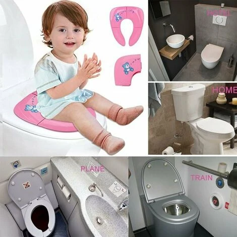 Riduttore Per WC Pieghevole 2 In 1 Per Seggiolino Per Bambini Riduttore Per WC Da Viaggio E Domestico (rosa) 5 Riduttore Per WC Pieghevole 2 In 1 Per Seggiolino Per Bambini Riduttore Per WC Da Viaggio E Domestico (rosa) - immagine 5