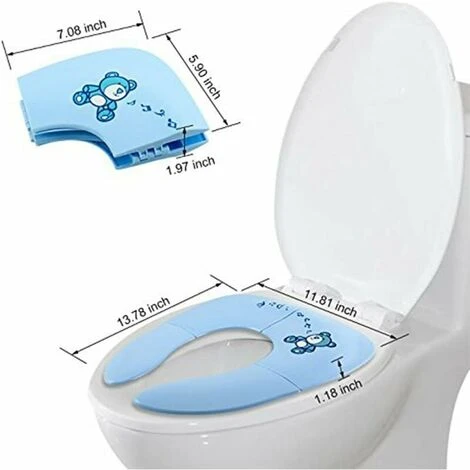 Riduttore WC, Sedile WC Per Bambini Pieghevole 2 In 1 Riduttore WC Viaggio E Casa 2 Riduttore WC, Sedile WC Per Bambini Pieghevole 2 In 1 Riduttore WC Viaggio E Casa - immagine 2