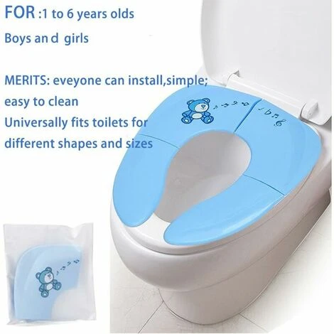 Riduttore WC, Sedile WC Per Bambini Pieghevole 2 In 1 Riduttore WC Viaggio E Casa 4 Riduttore WC, Sedile WC Per Bambini Pieghevole 2 In 1 Riduttore WC Viaggio E Casa - immagine 4