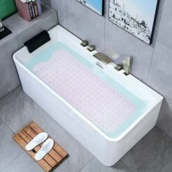 Tappetino Bagno Antiscivolo 100 X 40 Cm Extra Lungo Tappetino Bagno Antibatterico In PVC Tappetino Doccia Antimuffa Con Ventosa 200 (Rosa) -Stile Bagno 98116854 5