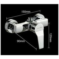 Rubinetto Doccia Moderno Cromato A Parete Per Acqua Calda E Fredda -Stile Bagno 98122108 2