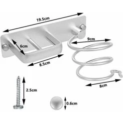 Porta Asciugacapelli, Piastra Per Capelli, Supporto Per Asciugacapelli Da Parete In Alluminio, Con Organizer Per Cavi Per Riporre Asciugacapelli, Piastre Per Capelli, Spazzole Per Capelli E Altro (2) 7 Porta Asciugacapelli, Piastra Per Capelli, Supporto Per Asciugacapelli Da Parete In Alluminio, Con Organizer Per Cavi Per Riporre Asciugacapelli, Piastre Per Capelli, Spazzole Per Capelli E Altro (2) -Stile Bagno 98128454 3