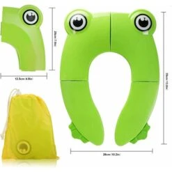 Sedile WC Pieghevole Per Bambini Riduttore WC Per Bambini Impermeabile Portatile Riutilizzabile Antiscivolo Per Viaggi A Forma Di Rana (verde), Kueatily -Stile Bagno 98385915 4