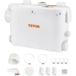 VEVOR Pompa Trituratore Per Scarico Bagno Pompa Maceratrice Sanitaria 500W Prevalenza Max. 8m 3 Entrate Per Tubi Portata Max. 6600L/h, Pompa Trituratore WC 2900 Giri/min Resistente All'Acqua Calda