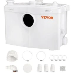 VEVOR Pompa Trituratore Per Scarico Bagno Pompa Maceratrice Sanitaria 700W Prevalenza Max. 10m 3 Entrate Per Tubi Portata Max. 9600L/h, Pompa Trituratore WC 3600 Giri/min Resistente All'Acqua Calda