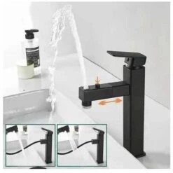 Rubinetto Bagno In Ottone Nero Design Retrò Rubinetto Doccia Opaco Miscelatore Estraibile 3 Getti Tra Cui Scegliere