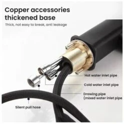 Rubinetto Bagno In Ottone Nero Design Retrò Rubinetto Doccia Opaco Miscelatore Estraibile 3 Getti Tra Cui Scegliere -Stile Bagno 98705710 3