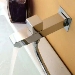 Beccuccio Per Vasca In Ottone Beccuccio Per Vasca Beccuccio Per Vasca Rettangolare Con Montaggio A Parete Con Shunt Cromato -Stile Bagno 98712471 5