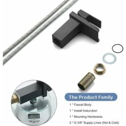 Rubinetto Per Bagno A Cascata Nero Opaco, Rubinetto Per Lavabo Monocomando In Ottone Con Acqua Calda E Fredda Disponibile, Valvola In Ceramica, Rubinetto Per Bagno Con Design A Cascata Concavo, G 3/8 -Stile Bagno 98714475 5