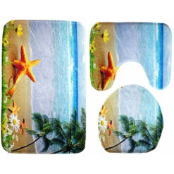 Set Di Tappetini Da Bagno In Tre Pezzi Antiscivolo Coprisedili Per WC Da Bagno -Stile Bagno 98716155 4